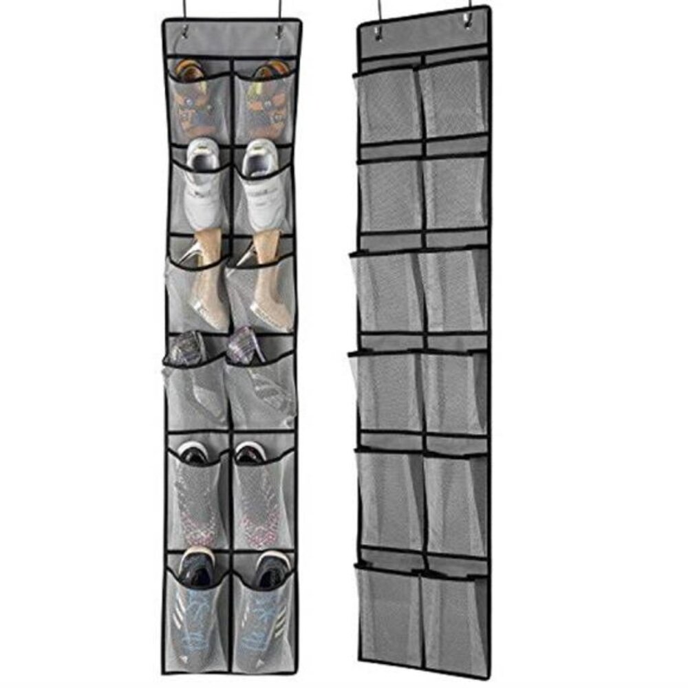 over the door shoe organizer 2 pack hanging shoe rack mesh pockets closet storag